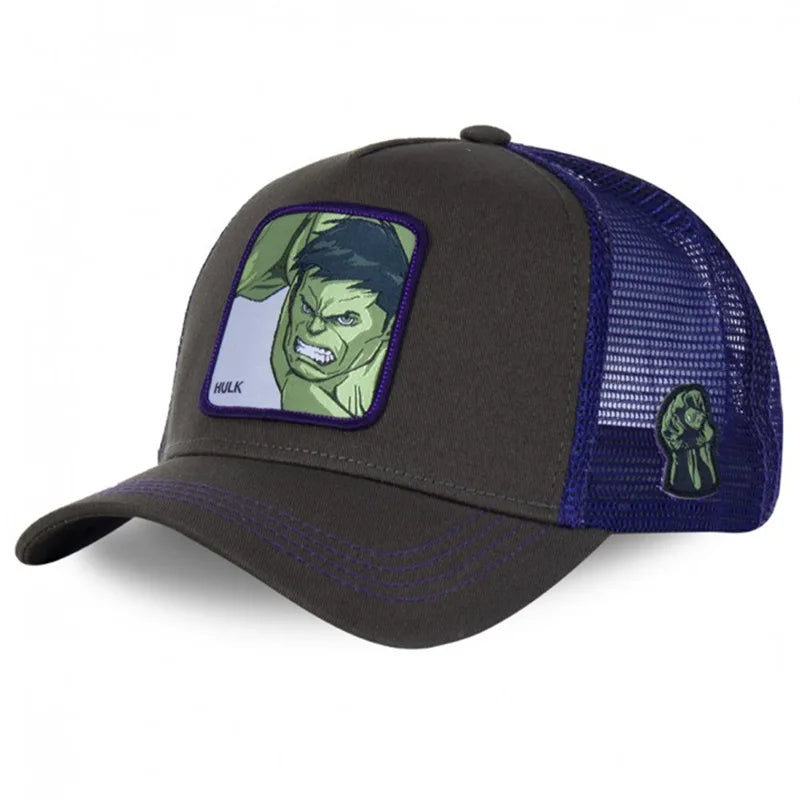 High Quality Marvel All Styles Anime Cartoon Snapback Cotton Baseball Cap Men Women Hip Hop Dad Mesh Trucker Hat Dropshipping