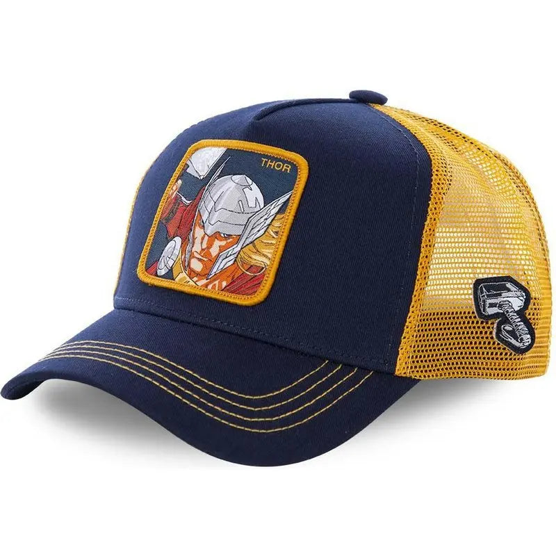 High Quality Marvel All Styles Anime Cartoon Snapback Cotton Baseball Cap Men Women Hip Hop Dad Mesh Trucker Hat Dropshipping