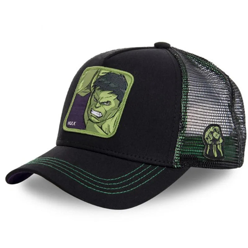 High Quality Marvel All Styles Anime Cartoon Snapback Cotton Baseball Cap Men Women Hip Hop Dad Mesh Trucker Hat Dropshipping